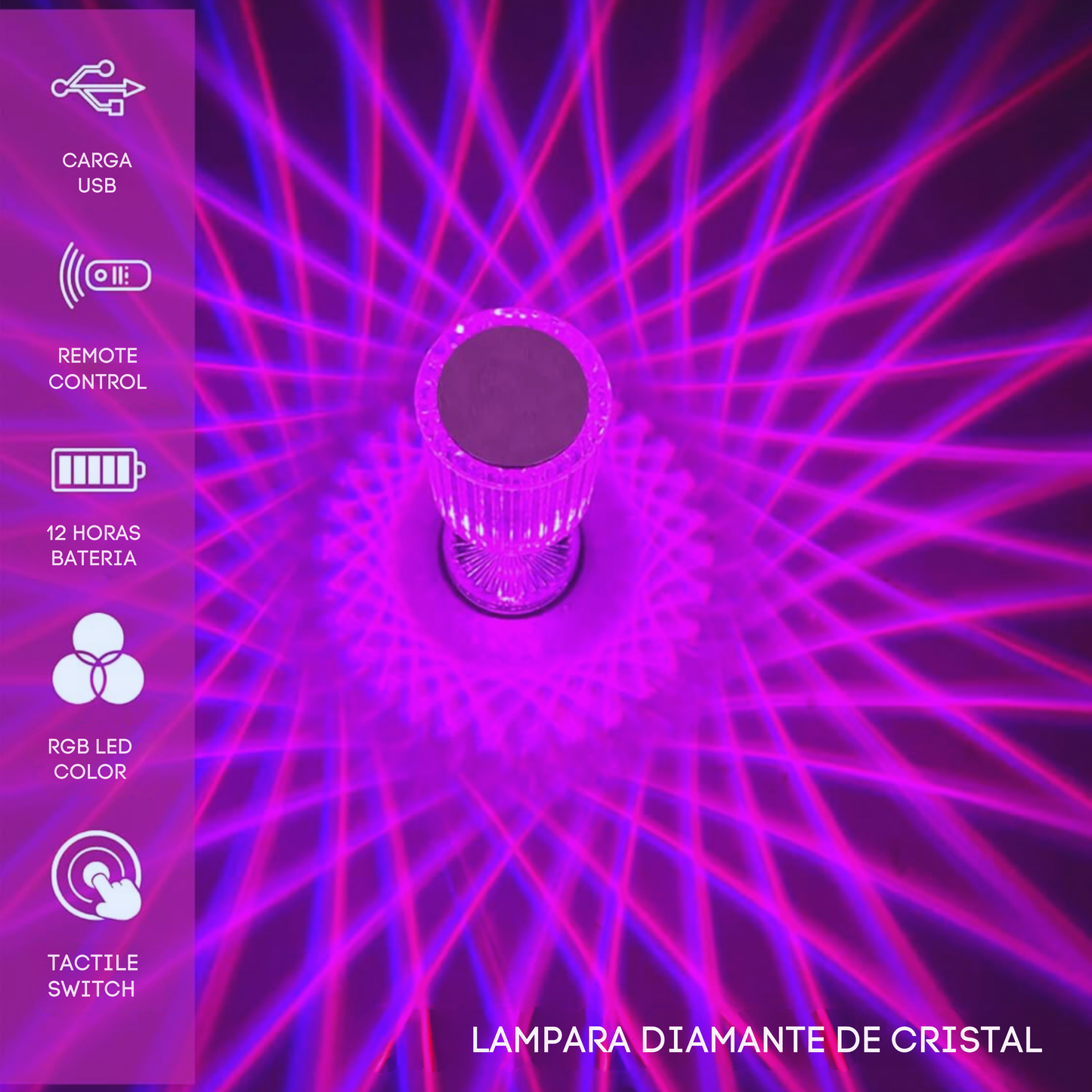 Lámpara diamante de cristal