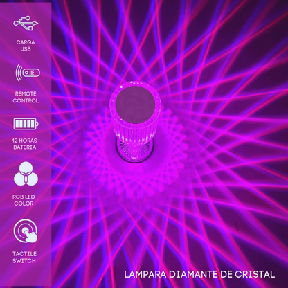 Lámpara diamante de cristal