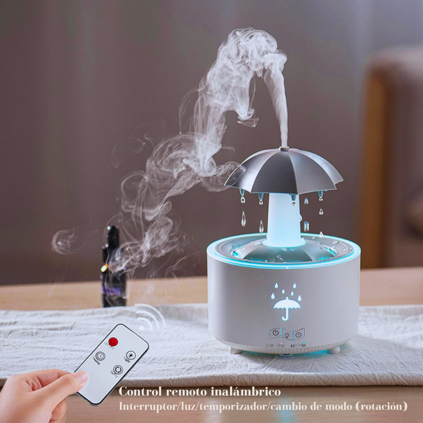 Umbrella humidifier with rain effect