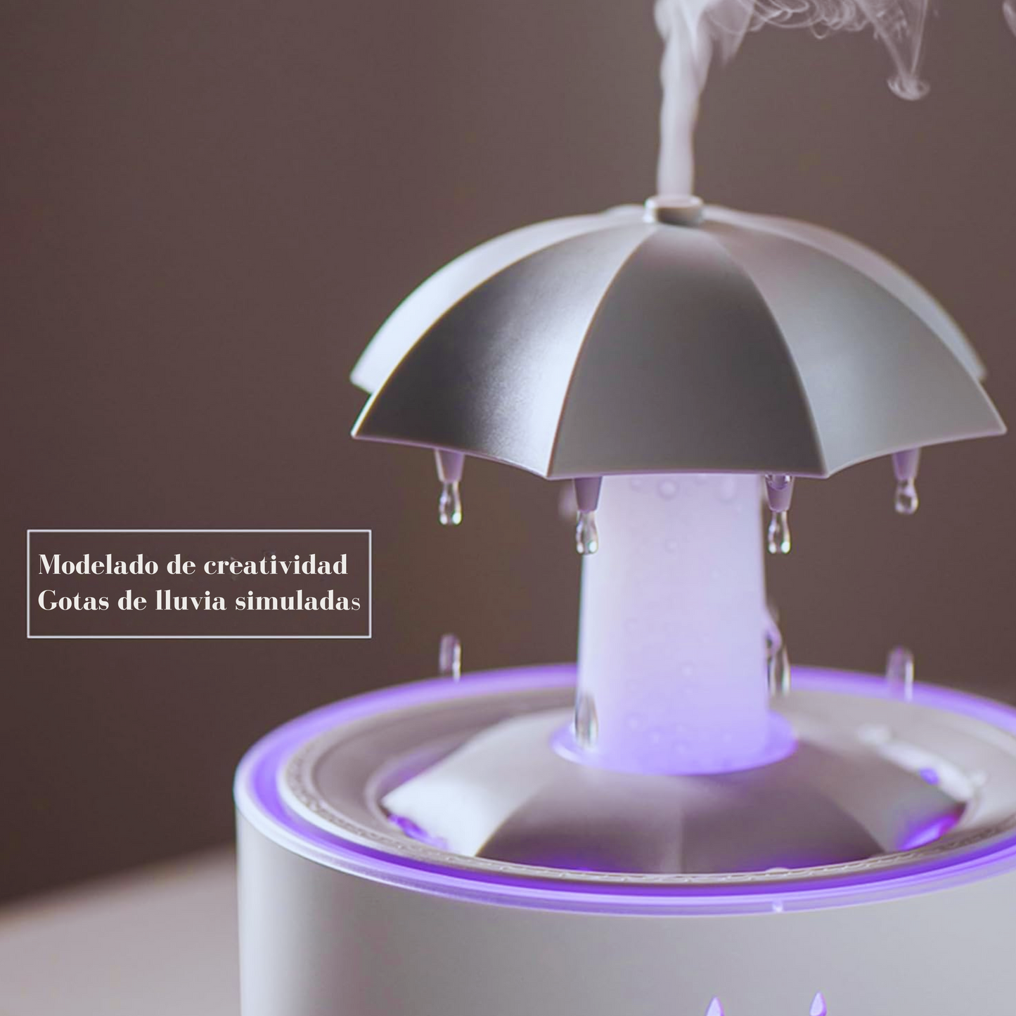 Umbrella humidifier with rain effect