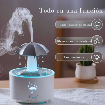 Umbrella humidifier with rain effect